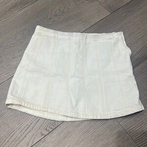 Zara white denim skirt